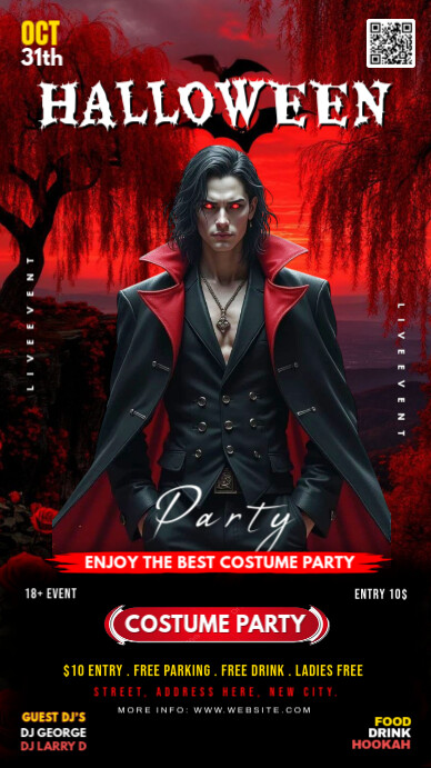 Black Maximalist Halloween Party Instagram Story Instagram-verhaal template
