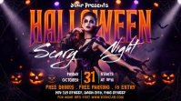 Black Halloween Night Party Digitalt display Template