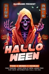 Black Maximalist Halloween Party Poster template