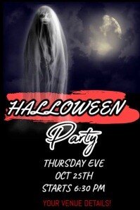 Black Maximalist Halloween Party Poster template