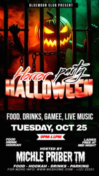 Black Maximalist  Halloween Party Poster Digital Display (9:16) template