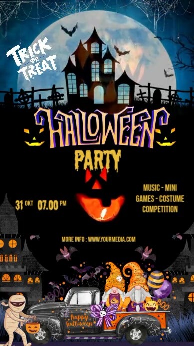 Plantilla de Black Maximalist Halloween Party Video Instagram Story ...