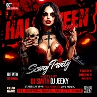 Black Maximalist Halloween Party Video Instagram Post template