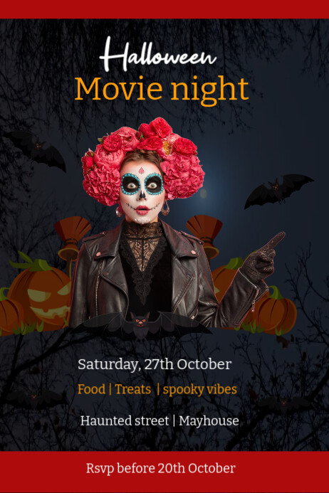 Plantilla de Black Maximalist Halloween poster | PosterMyWall
