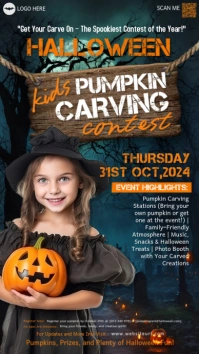 Black Maximalist Halloween Pumpkin Carving Co Instagram Story template