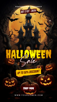 Black Halloween Sale Instagram Story Template