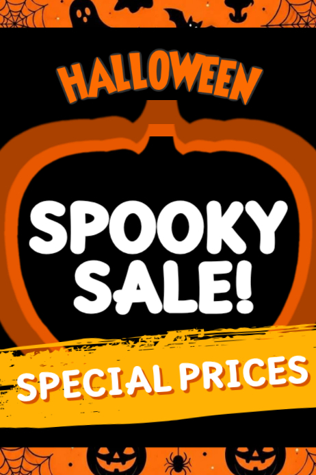 Black Maximalist Halloween Sale Poster Template | PosterMyWall