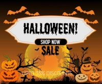 Black Maximalist Halloween Sale Template For Business  Medium Rectangle 中矩形广告