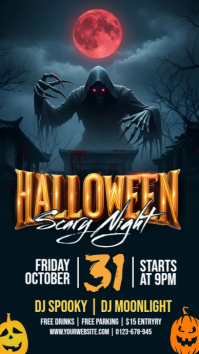 Black Maximalist  Halloween Scary Night  Instagram Story template