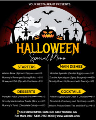 Black Maximalist Halloween Special Menu  Instagram Portrait template