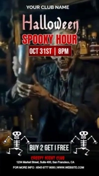 Black Maximalist Halloween Spooky Hour  Instagram Story Instagram-verhaal template
