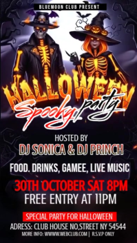 Black Maximalist Halloween Spooky Night Club Party Facebook Story template