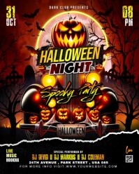 Black Halloween Party Instagram Portrait Template
