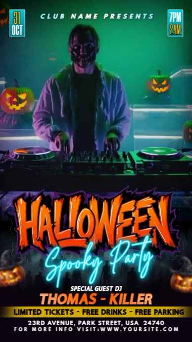 Plantilla de Black Maximalist Halloween Spooky Party Instagram Reel ...