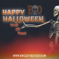 Black Maximalist Halloween Square (1:1) template