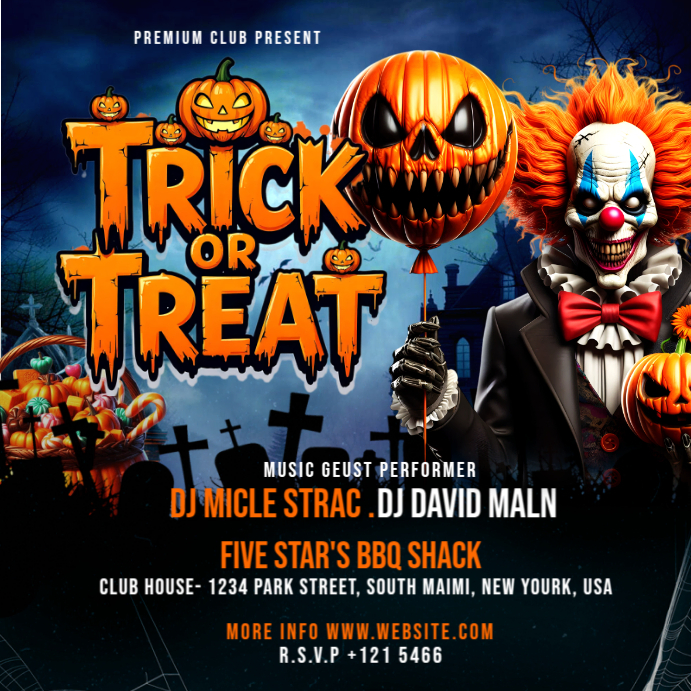 Copy of Black Maximalist Halloween Trick Or Treat Instagram Post ...