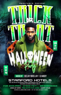 Black Maximalist Halloween Trick Or Treat Party Tabloid template