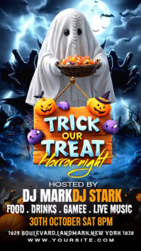 Black Maximalist Halloween Trick Or Treat Template Instagram Reel