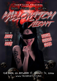 Black Maximalist Hallowitch Night Party A4 template