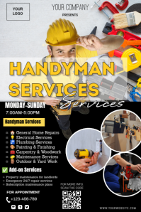 Black Maximalist Handyman Services Poster template