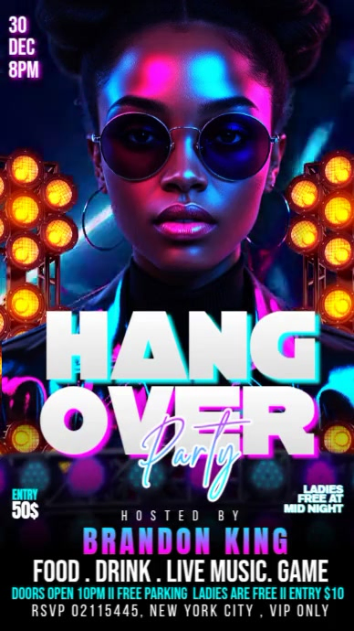 Black Maximalist Hangover Dj Party Instagram Reel Template | PosterMyWall