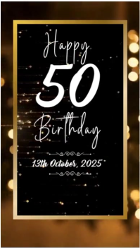 Black Maximalist Happy 50th Birthday/golden Jubilee Birthday/fabulous At 50 Instagram Reel template