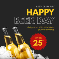 Black Maximalist Happy Beer Day Instagram Post template