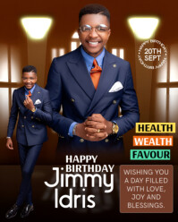 Black Maximalist Happy Birthday Anniversary Card  Instagram Portrait template