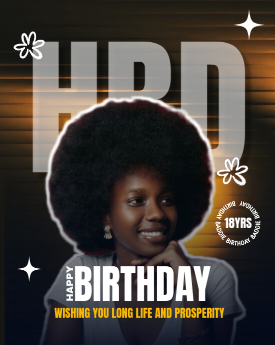 Black Maximalist Happy Birthday Celebration Template Printable Custom Design  Instagram Portrait
