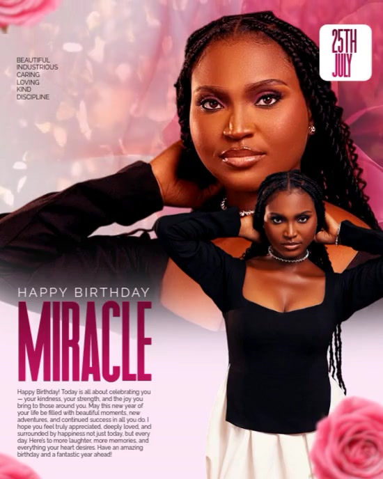 Modèle Black Maximalist Happy Birthday Flyer Instagram Portrait ...