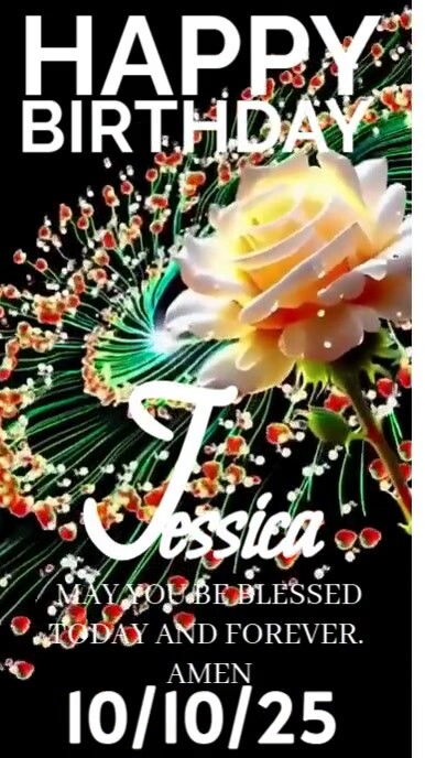 Black Maximalist Happy Birthday Jessica  Instagram Story template
