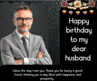 Black Maximalist Happy Birthday To My Husband  Large Rectangle template