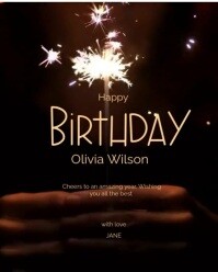 Black Maximalist Happy Birthday Video 2025 Instagram Portrait template
