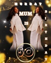 Black Maximalist Happy Birthday Video  Instagram Portrait template