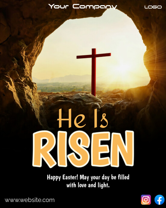 Black Maximalist Happy Easter  Instagram Portrait template