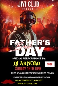 Black Maximalist Happy Father's Day Free Editable Club Event Promotional Video Template  Pinterest G