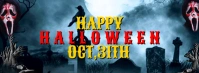 Black Maximalist Happy Halloween Facebook Cover Photo template