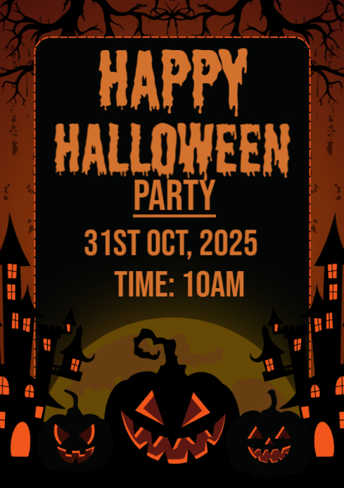 Plantilla de Black Maximalist Happy Halloween Flyers Party Template A4 ...