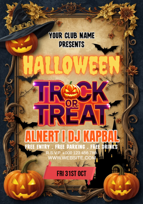 Copy of Black Maximalist Happy Halloween Party A4 | PosterMyWall