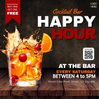 Black Maximalist Happy Hour Instagram Post, e template
