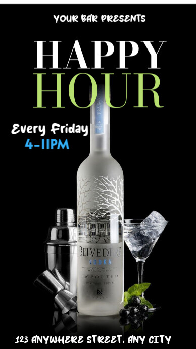 Black Maximalist Happy Hour Template Design  Instagram Story