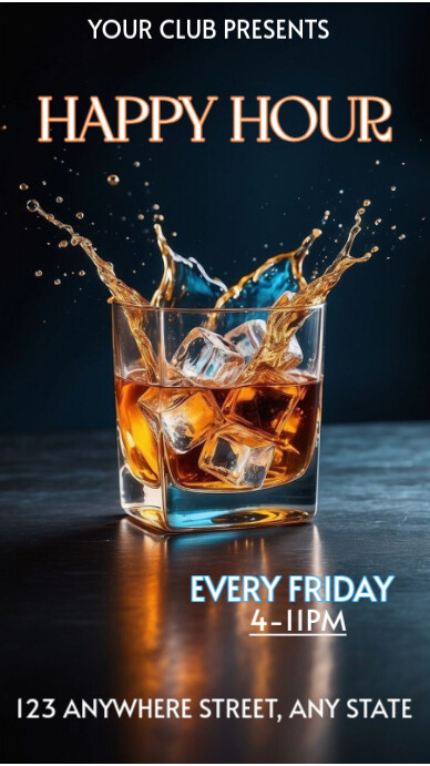 Black Maximalist Happy Hour Template  Instagram Story