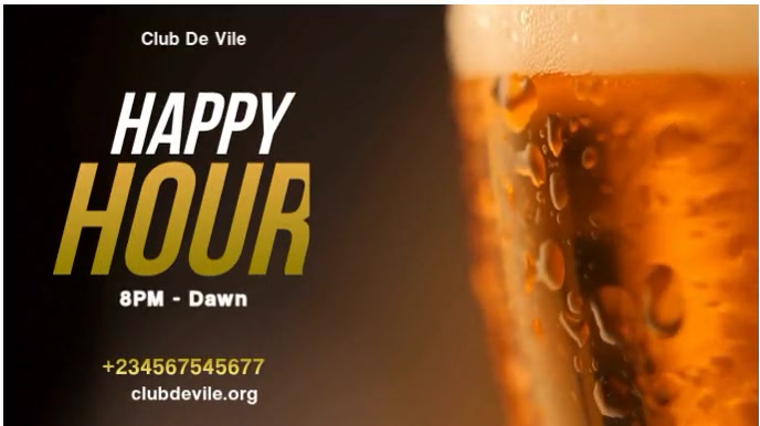 Editable Happy Hour Video Ads Digital Display (16:9) template