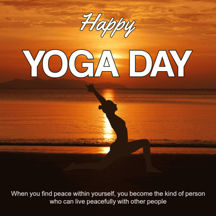 Black Maximalist Happy International Yoga Day  Instagram Post Instagram-opslag template