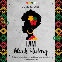 Black Maximalist Happy Juneteenth Freedom Day  Instagram Post template