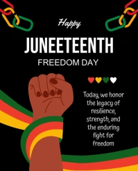 Black Maximalist Happy Juneteenth Freedom Day  Instagram Portrait template