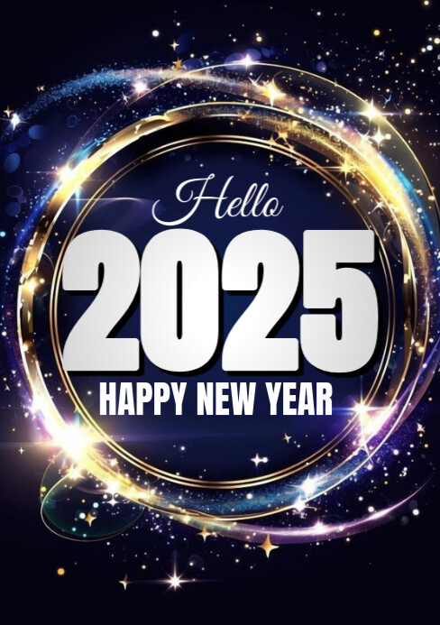 Copy of Black Maximalist Happy New Year 2025 Greeting A5 | PosterMyWall