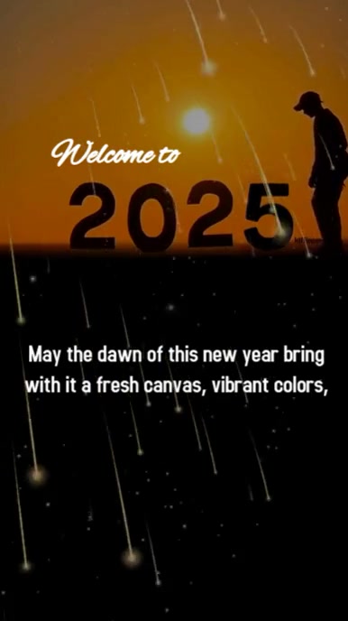 Black Maximalist Happy New Year 2025 Instagram Reel Template | PosterMyWall