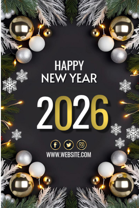Black Maximalist Happy New Year 2025 Merry Christmas And Happy New Year ...
