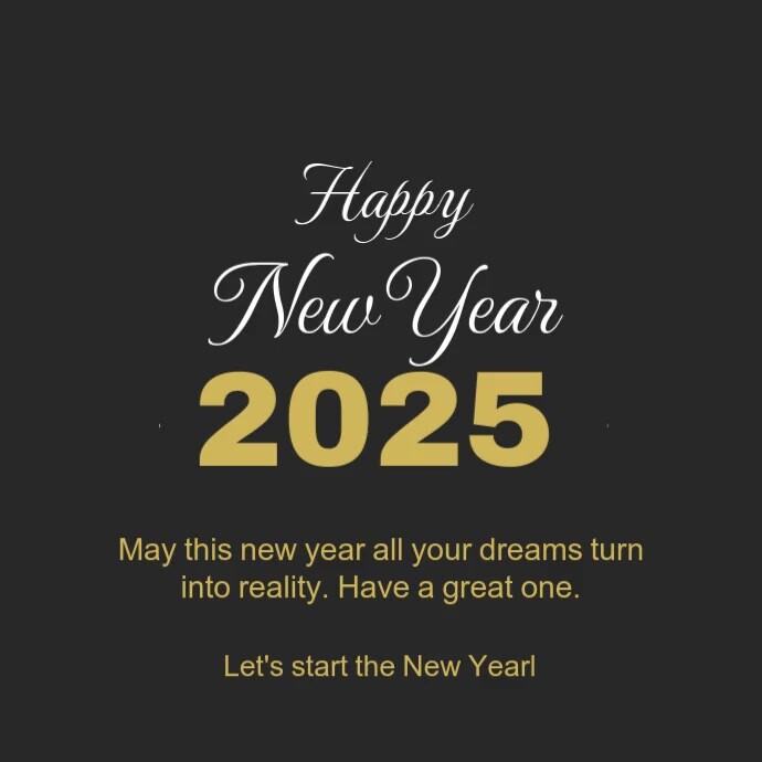 Plantilla de Black Maximalist Happy New Year 2025 Videos Instagram Post ...